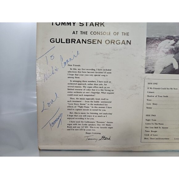 Rare Signed Tommy Stark 'Love Story' 1973 United Sound-Organ Jazz Lounge Vinyl - Picture 3 of 7